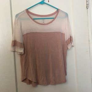 pink and white tshirt